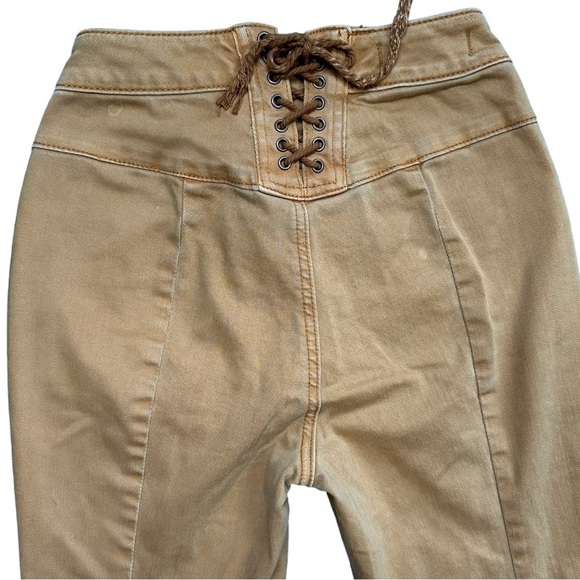Free People We The Free Lace Up Back Extreme Flare High Rise SZ 24 CRVY - Picture 9 of 12